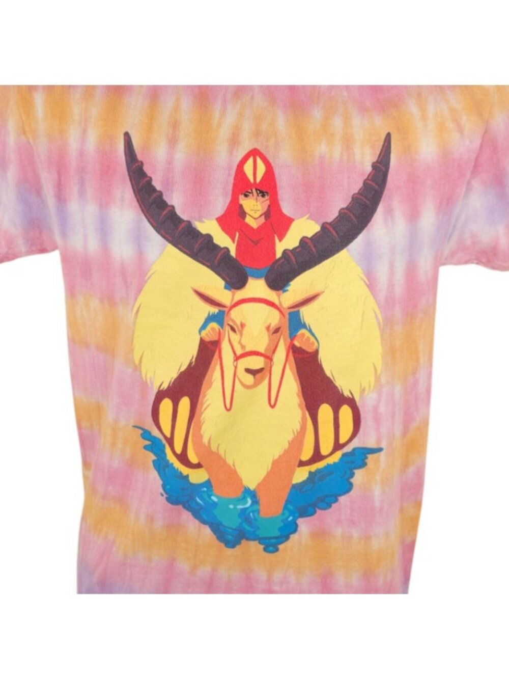 Princess Mononoke T Shirt Mens Size Small Pink Tie Dye Retro 90s Japanese Anime